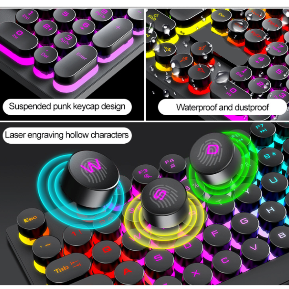 Onetify USB Wired Light Up Gaming Keyboard and Mouse Set