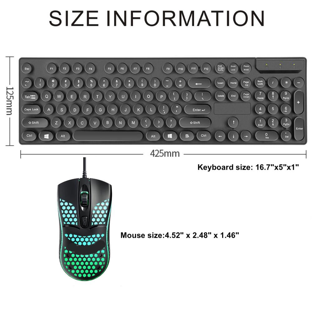 Onetify USB Wired Light Up Gaming Keyboard and Mouse Set