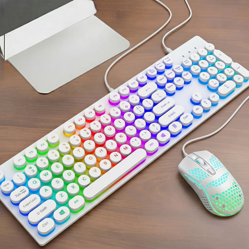 Onetify USB Wired Light Up Gaming Keyboard and Mouse Set