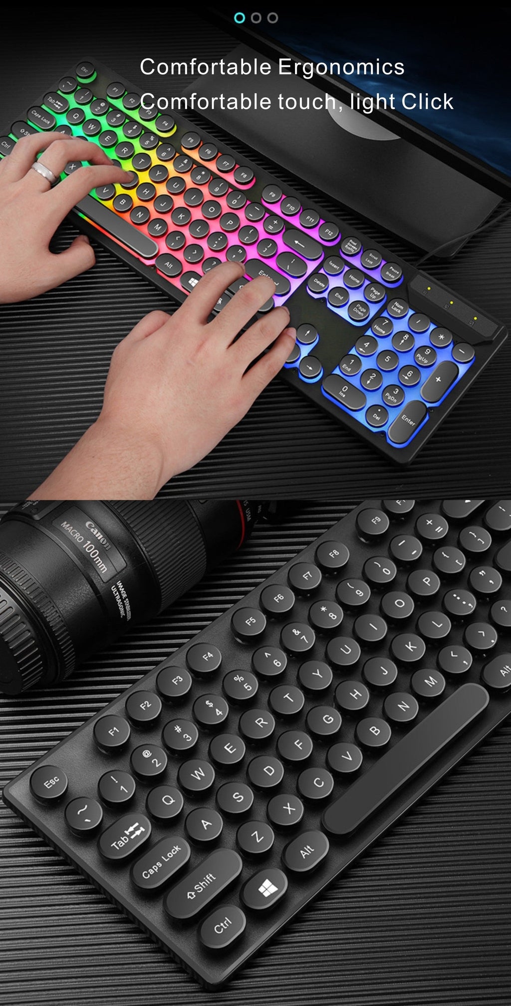 Onetify USB Wired Light Up Gaming Keyboard and Mouse Set