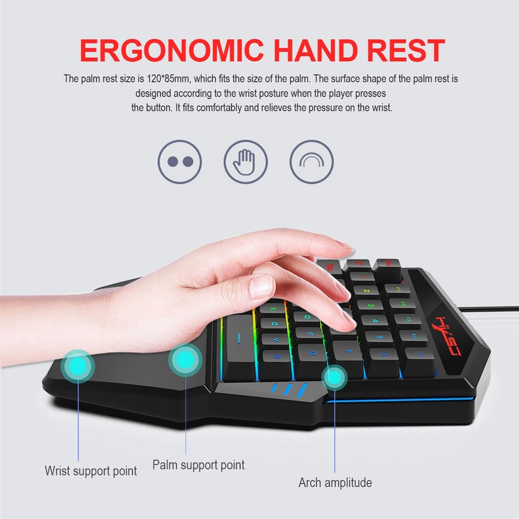 Ninja Dragons M86 Multicolor One Handed Professional Gaming Keyboard and Mouse Set